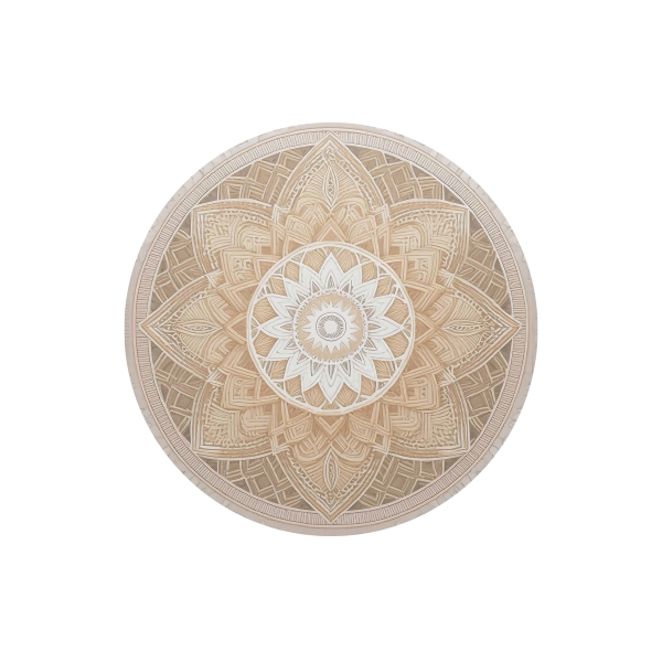 INDIVIDUALES REDONDO MANDALA FLOR BLANCA