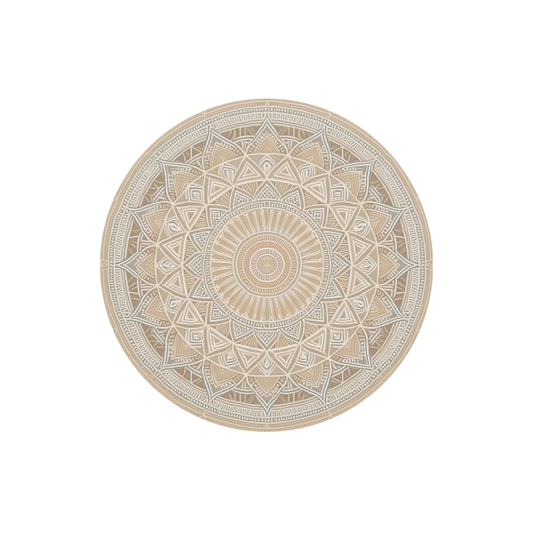INDIVIDUALES REDONDO MANDALA GRIS