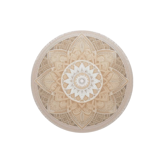 INDIVIDUALES REDONDO MANDALA FLOR BLANCA